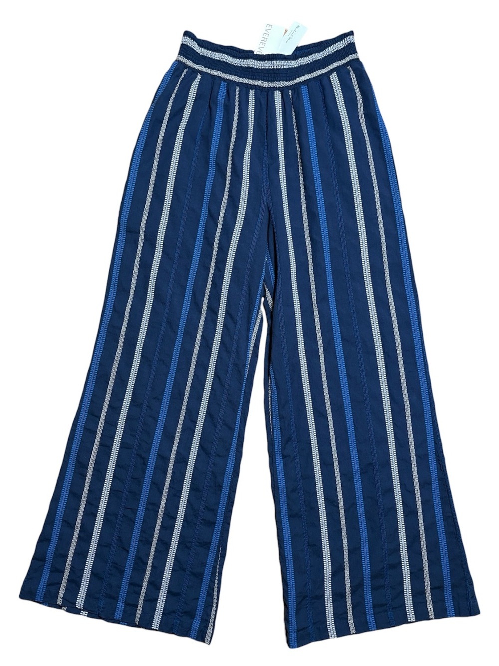 Michael Stars Wm’s Rosa Wide Leg Striped Pant NWT In Nocturnal Combo Blue Sz L